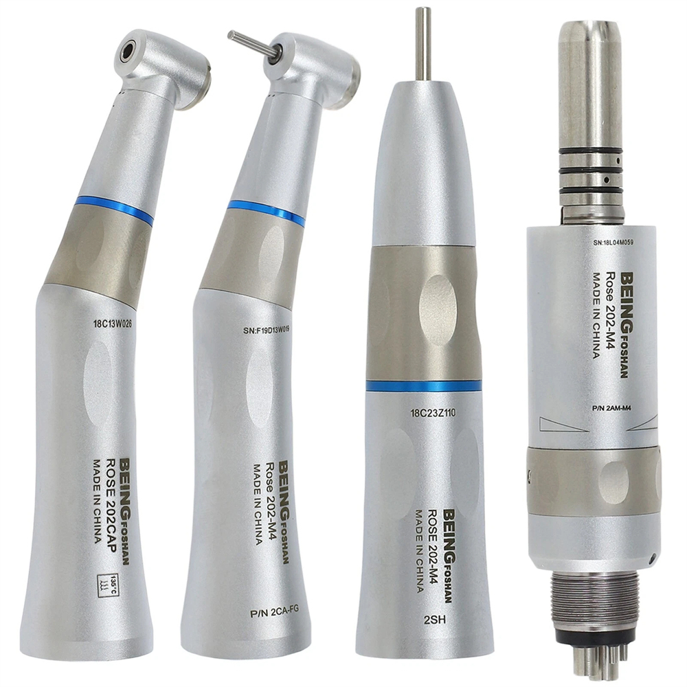 BEING Dental Slow Speed Contra Angle Air Motor Straight Handpiece 4 Hole Fit KAVO