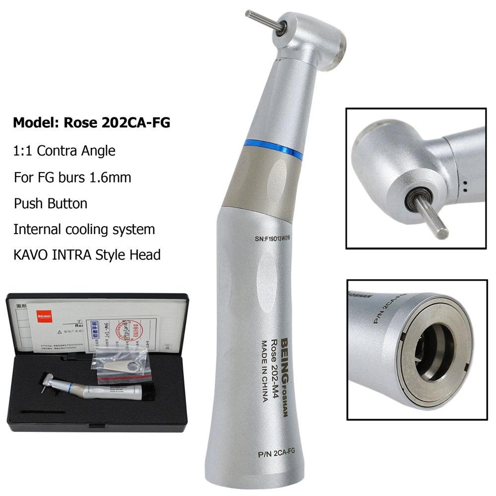 BEING Dental Slow Speed Contra Angle Air Motor Straight Handpiece 4 Hole Fit KAVO