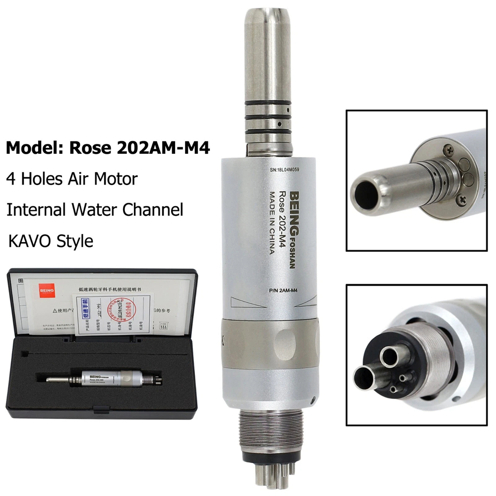 BEING Dental Slow Speed Contra Angle Air Motor Straight Handpiece 4 Hole Fit KAVO