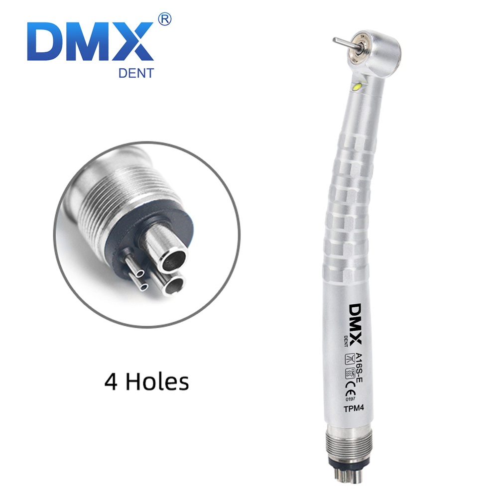 DMXDENT A16S-E Dental LED E-generator High Speed  Air Turbine Handpiece Free Retraction 4 Water Spray 2/4 Holes