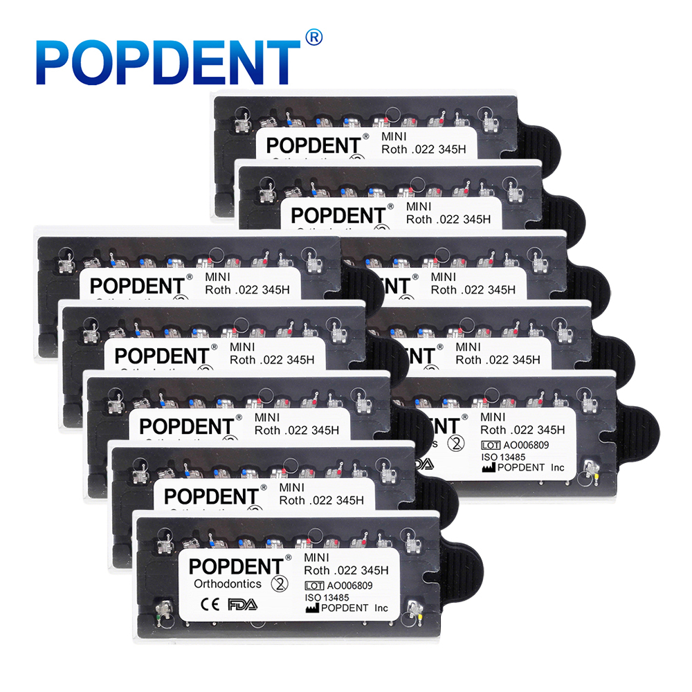 POPDENT Dental Orthodontic Metal Brackets Braces MIM Mini Roth/MBT 022 345 Hooks