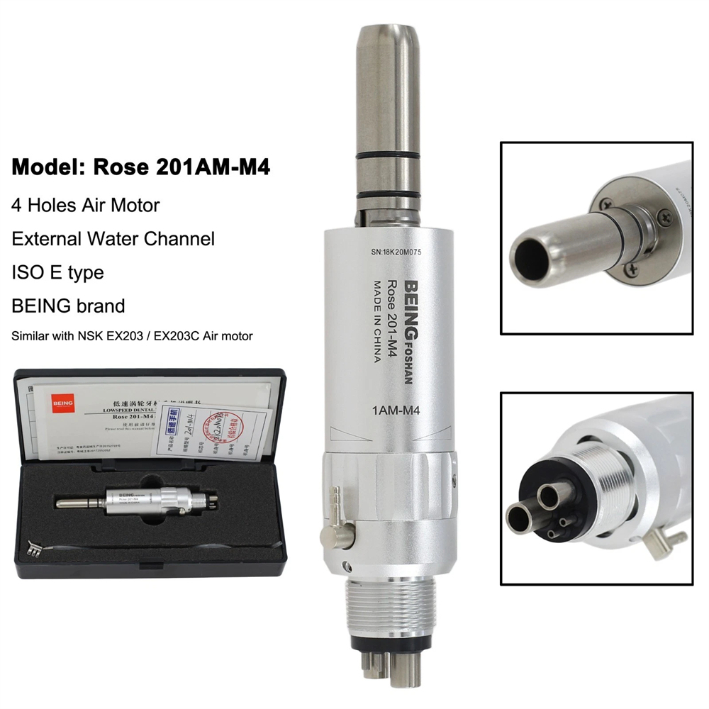 BEING Dental Air Motor 4/6 Hole Fiber Optic Slow Speed Handpiece E Type