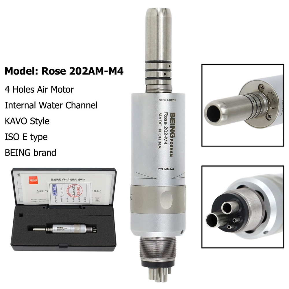 BEING Dental Air Motor 4/6 Hole Fiber Optic Slow Speed Handpiece E Type