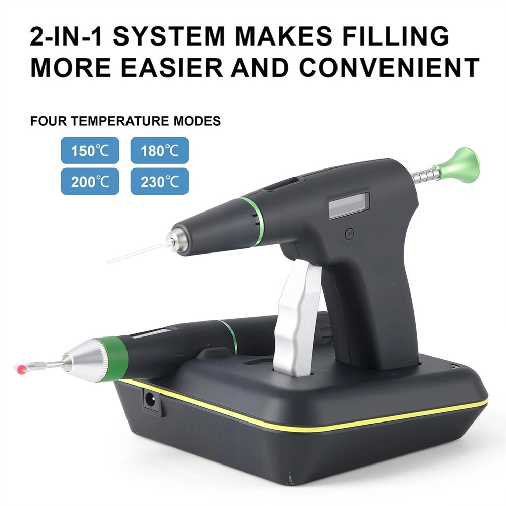 Dental Cordless Endo Gutta Percha Obturation System Heated Gun Pen Tips Kit