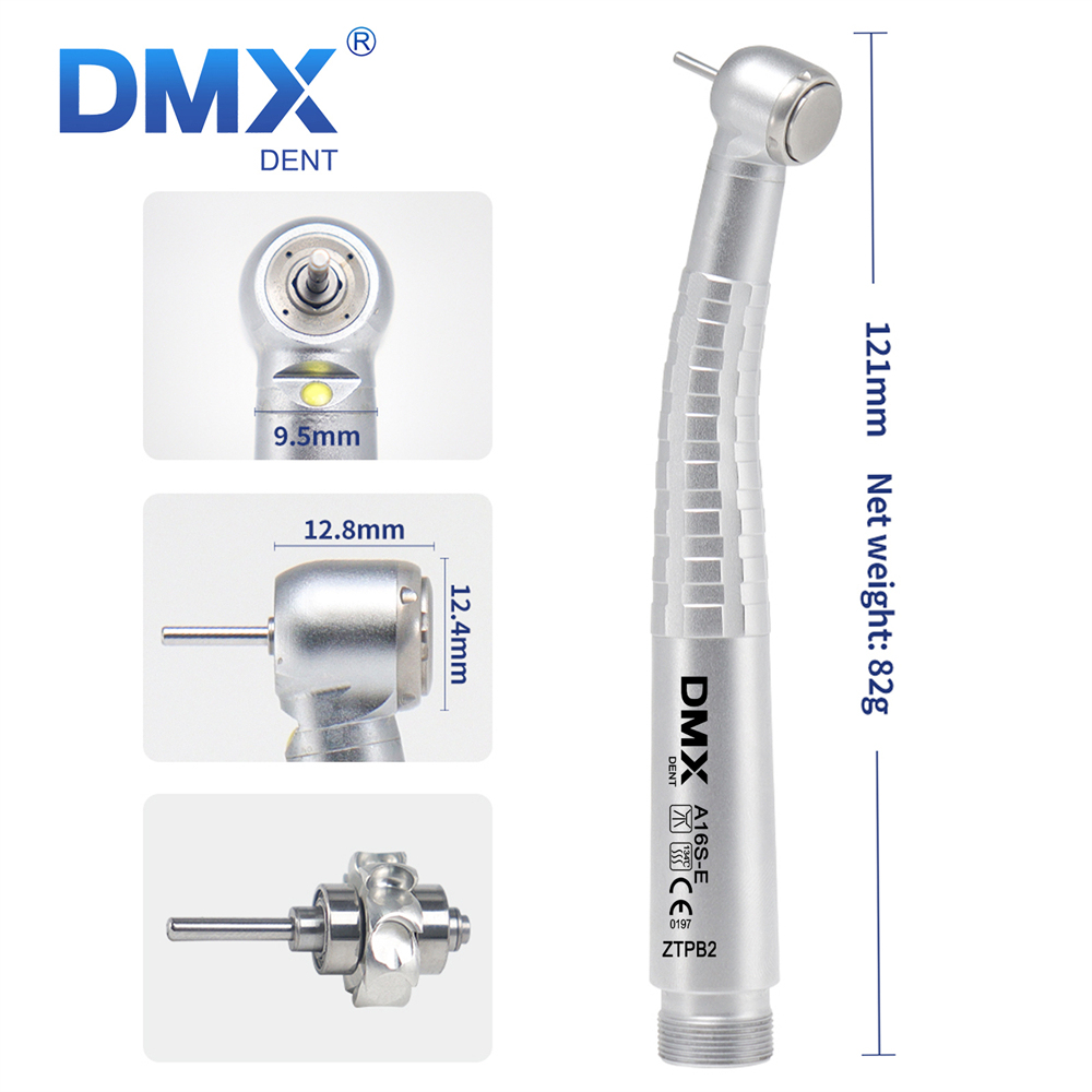 DMXDENT A16S-E ZTPB2/M4 Dental LED E-generator High Speed  Air Turbine Handpiece Free Retraction 4 Water Spray