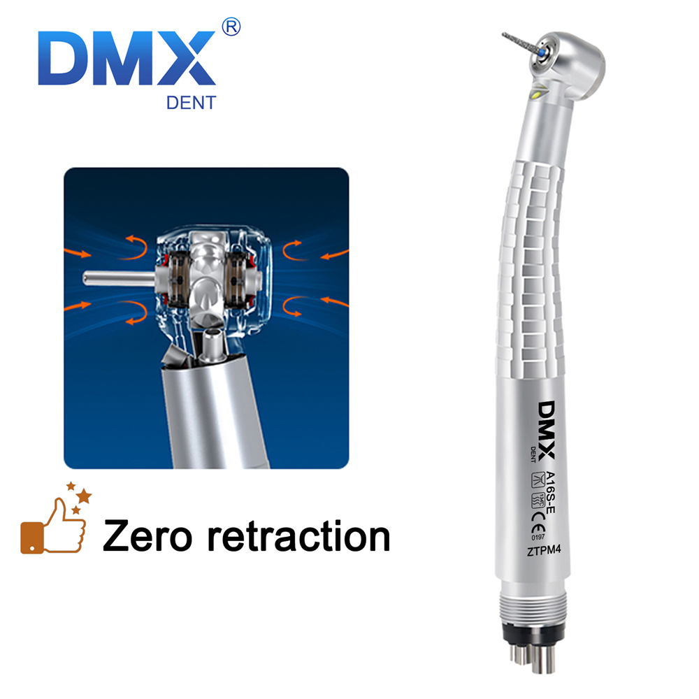 DMXDENT A16S-E ZTPB2/M4 Dental LED E-generator High Speed  Air Turbine Handpiece Free Retraction 4 Water Spray