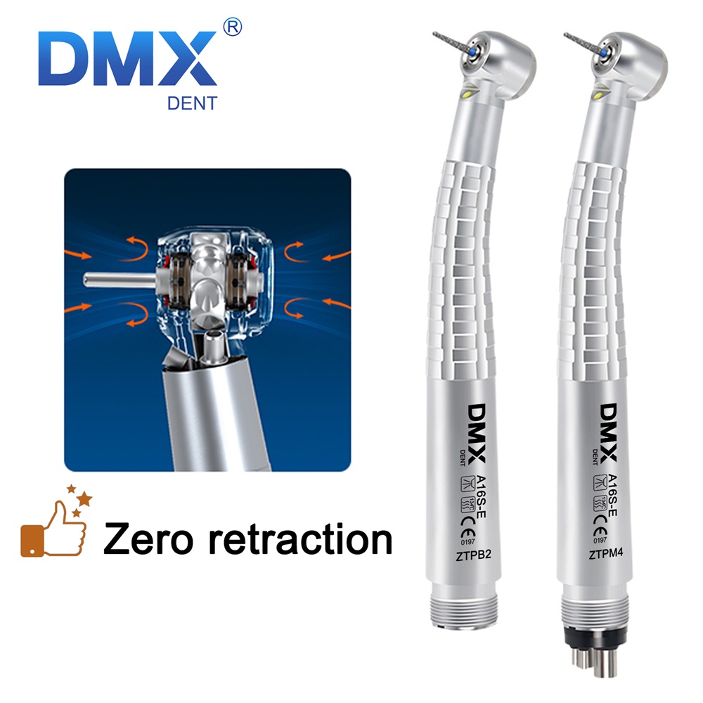 DMXDENT A16S-E ZTPB2/M4 Dental LED E-generator High Speed  Air Turbine Handpiece Free Retraction 4 Water Spray