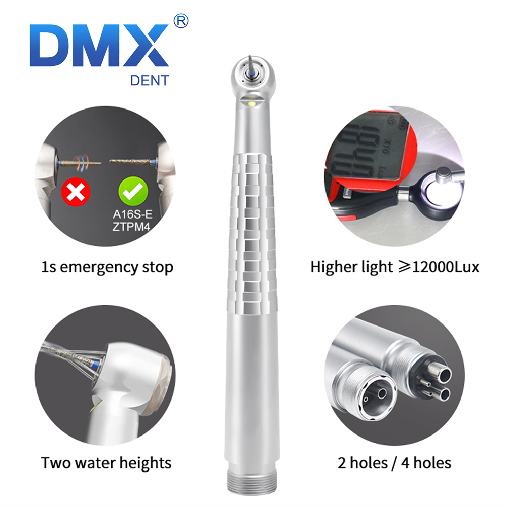 DMXDENT A16S-E ZTPB2/M4 Dental LED E-generator High Speed  Air Turbine Handpiece Free Retraction 4 Water Spray