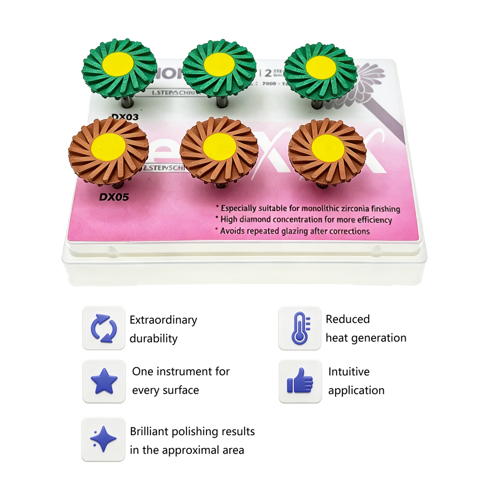 Dental Composite Polishing Wheel Kit 2-Step Polishing Diamond System RA Disc