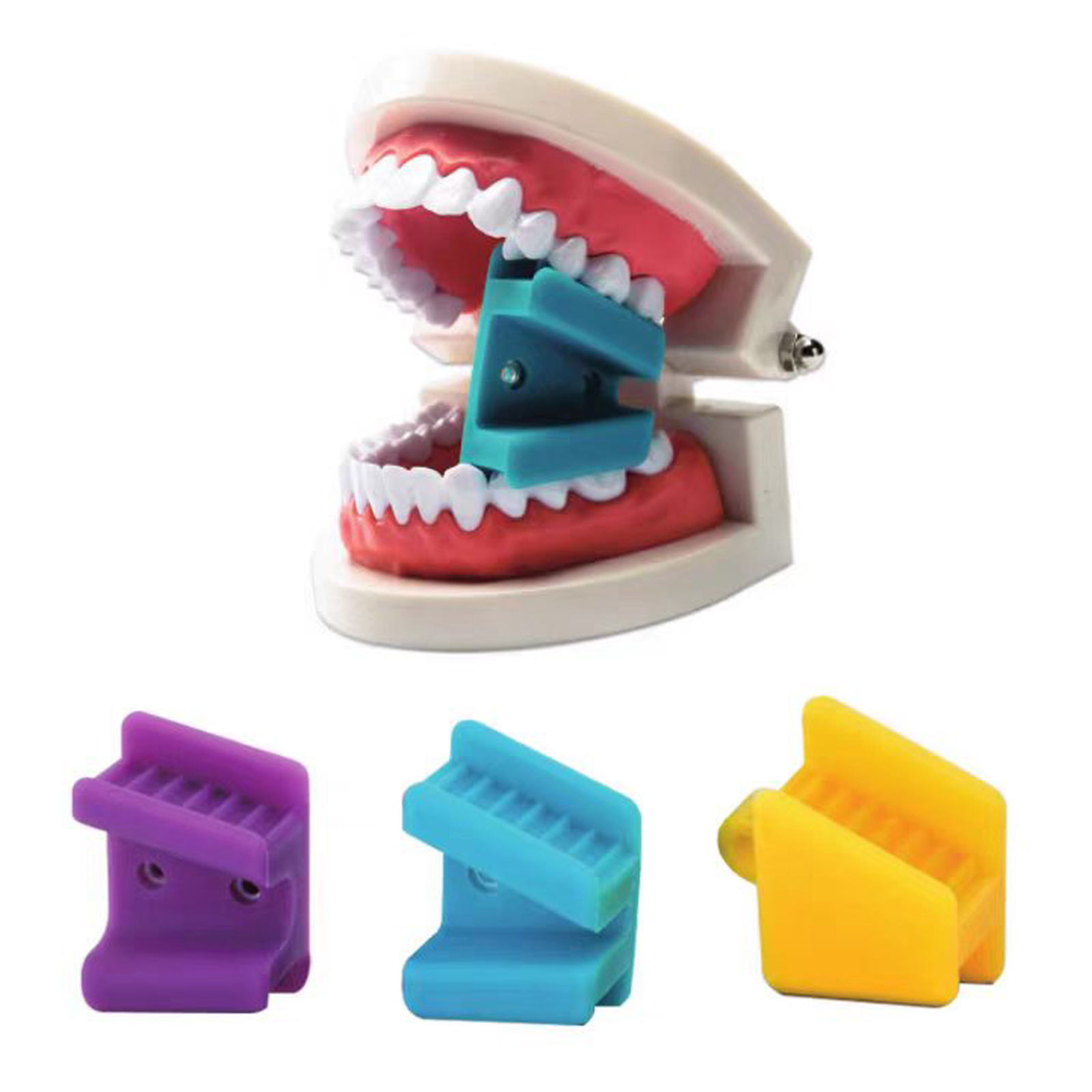 2pcs Dental Silicone Mouth Bite Blocks Props Small Medium Large for Teeth