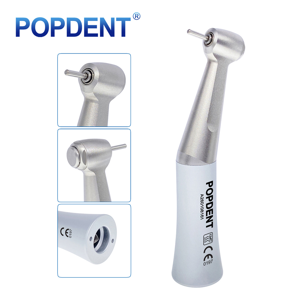 POPDENT Dental Slow Speed Contra Angle Handpiece 1.6mm Friction Grip Push Button