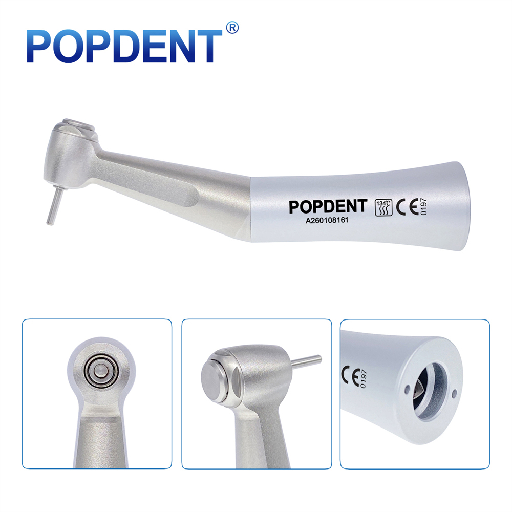 POPDENT Dental Slow Speed Contra Angle Handpiece 1.6mm Friction Grip Push Button
