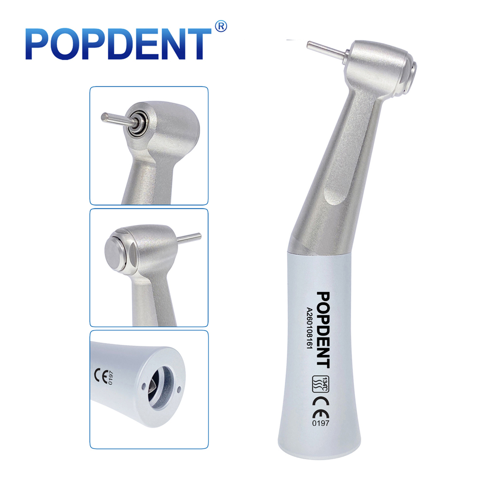 POPDENT Dental Slow Speed Contra Angle Handpiece 1.6mm Friction Grip Push Button