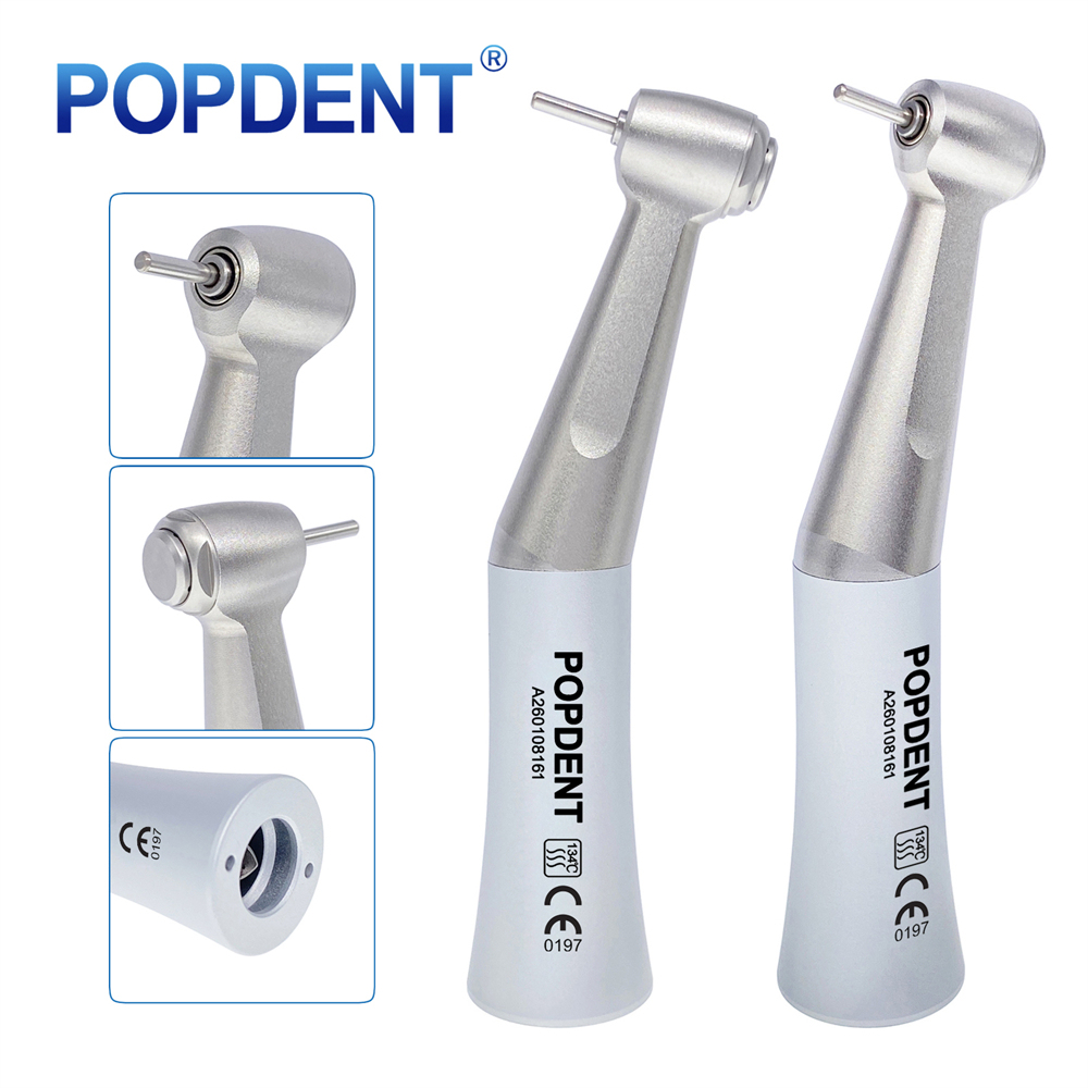 POPDENT Dental Slow Speed Contra Angle Handpiece 1.6mm Friction Grip Push Button