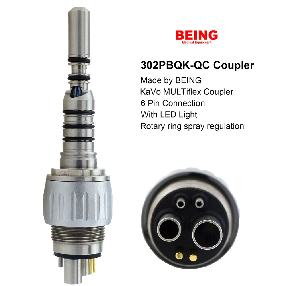 BEING Dental Handpiece Coupling Fiber Optic For KaVo MULTIflex Coupler 4/6 Hole