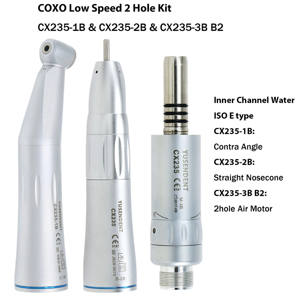 COXO Dental Low Speed Handpiece Contra Angle/Straight Inner Water Air Motor