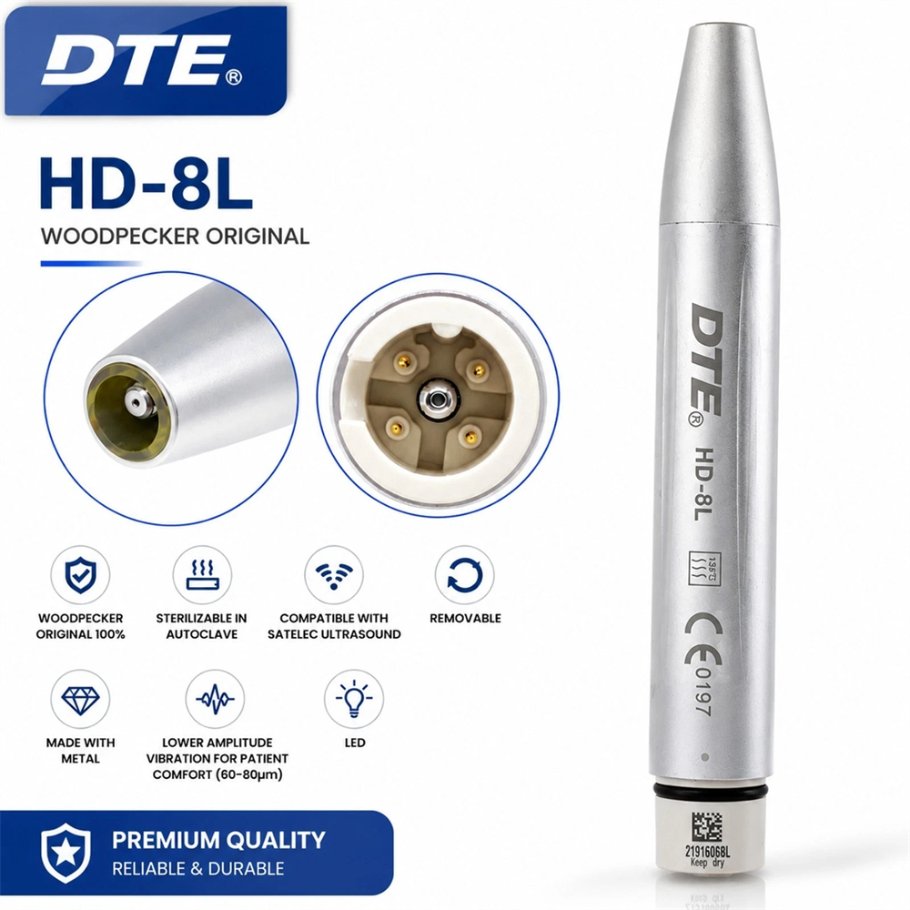 Woodpecker DTE HD-8L LED Ultrasonic Piezo Scaler Handpiece for D600 S6 LED