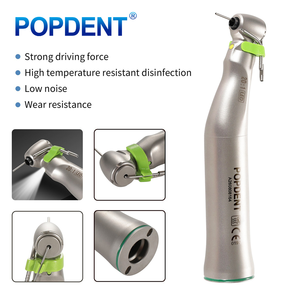 POPDENT Dental 20:1 Implant Handpiece E-generator LED Contra Angle Fit Surgical Implant Motor