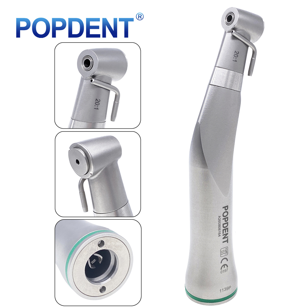 POPDENT Dental Implant 20:1 Reduction Surgical Contra Angle Low Speed Handpiece External Water
