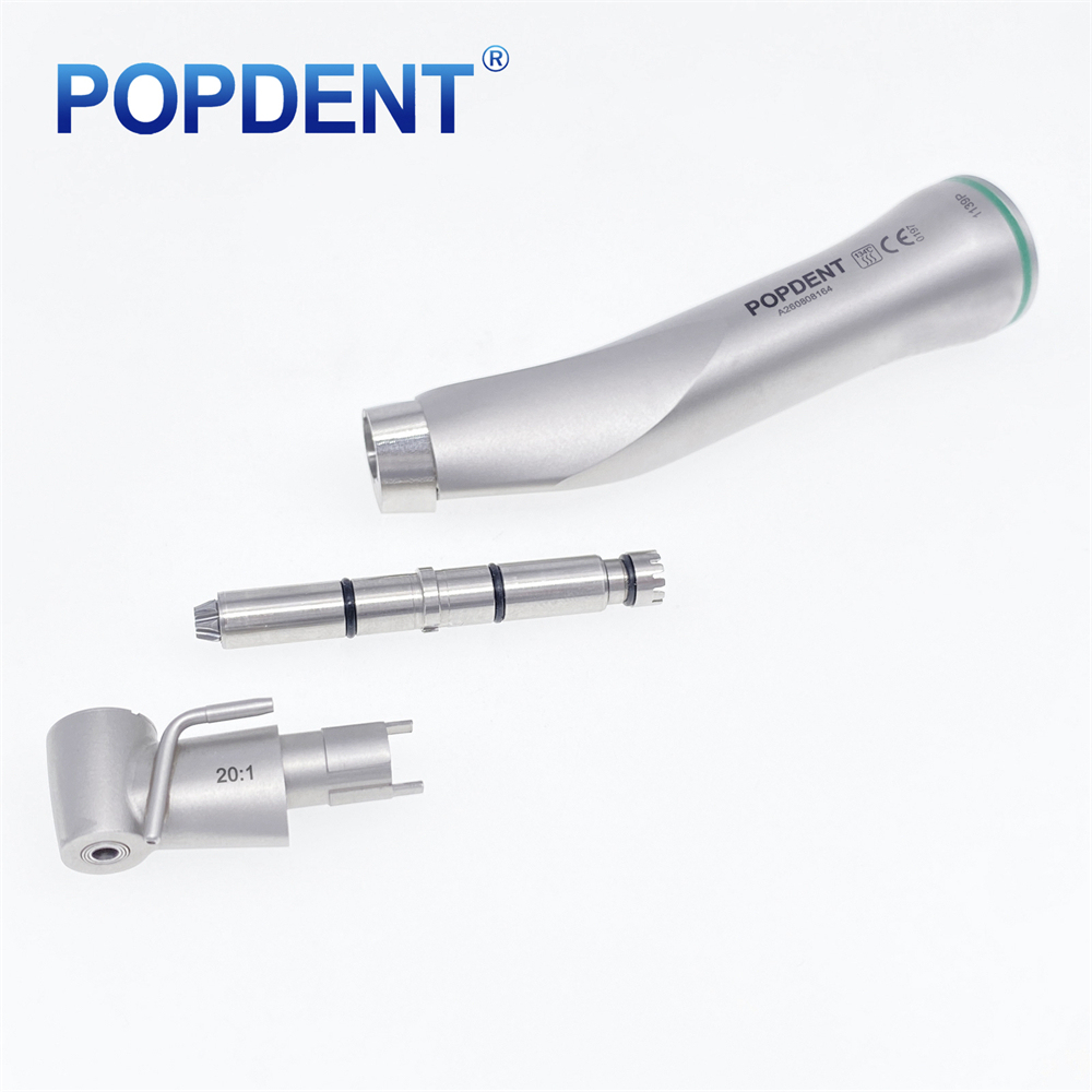 POPDENT Dental Implant 20:1 Reduction Surgical Contra Angle Low Speed Handpiece External Water
