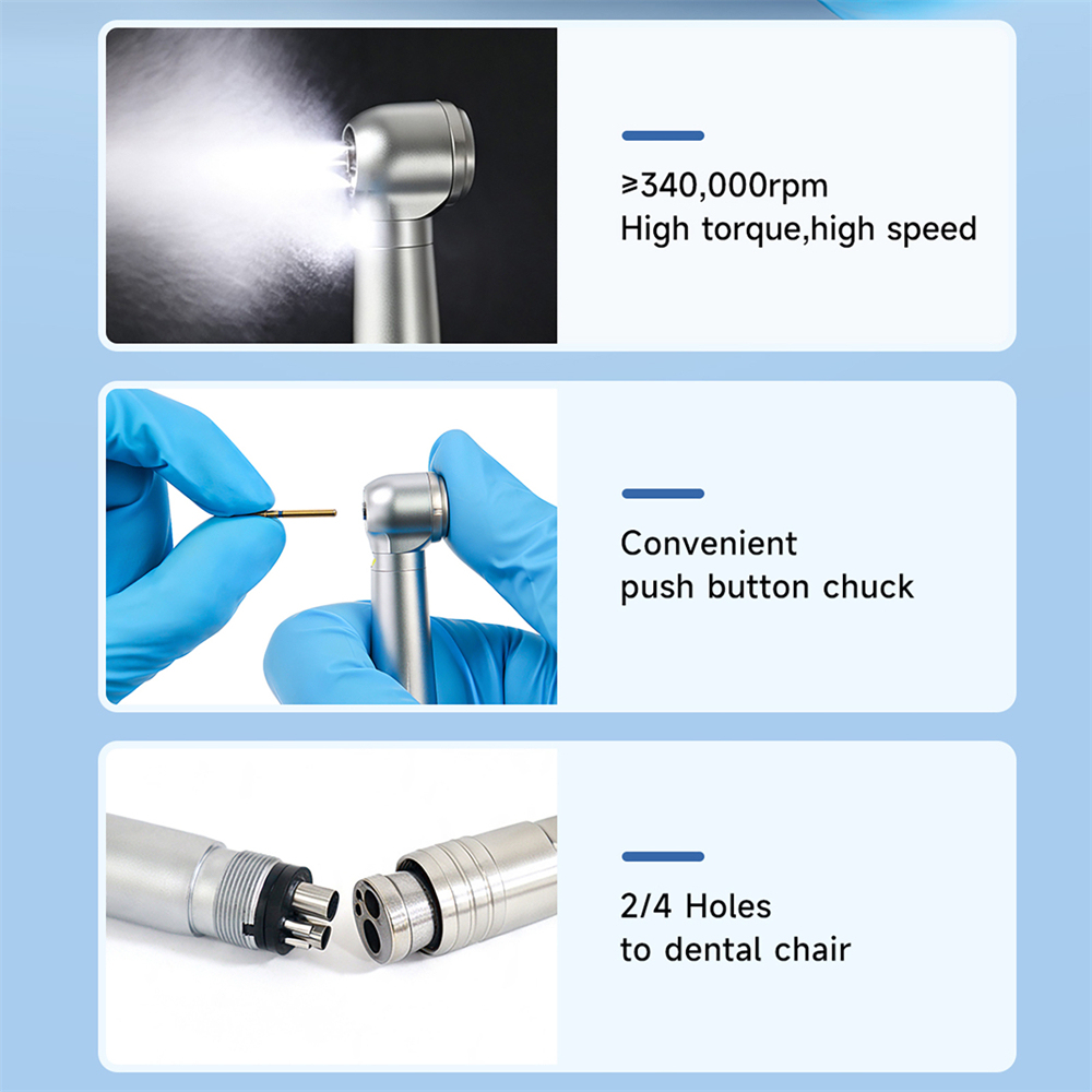 DMXDENT S16-E Dental E-generator LED High Speed Handpiece Standard/Torque Head
