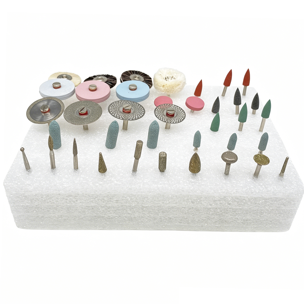 38Pcs/box Dental Lab Polishing Kit Ceramic Porcelain Grinding Dentist Tool HP
