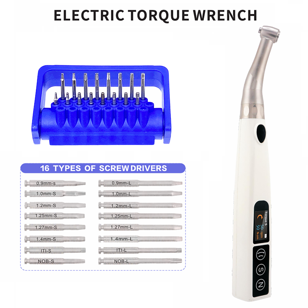 Dental Implant Electric Torque Wrench 20:1 Contra Angle Handpiece Wireless