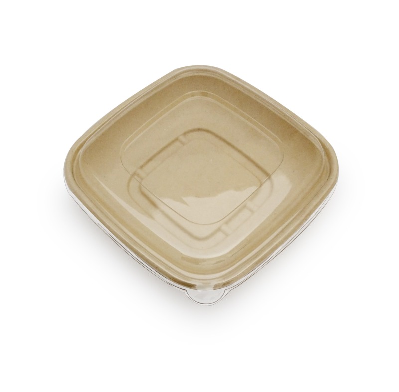 Bagasse Square Container 24oz With Pet Lid 1X300 pcs