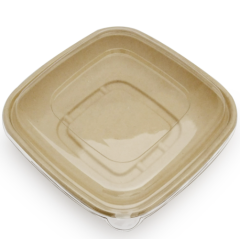 Bagasse Square Container 24oz With Pet Lid 1X300 pcs