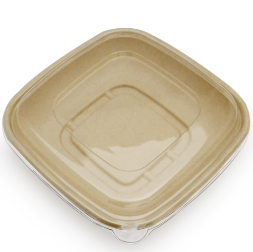 Bagasse Square Container 24oz With Pet Lid 1X300 pcs