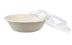 Bagasse Round Container 32oz With PET Lid 1x300pcs