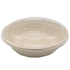 Bagasse Round Container 32oz With PET Lid 1x300pcs
