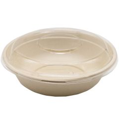 Bagasse Round Container 32oz With PET Lid 1x300pcs
