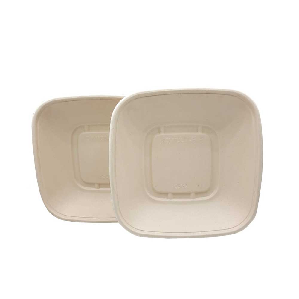 Bagasse Square Container 32oz With PET lid 1x300pcs