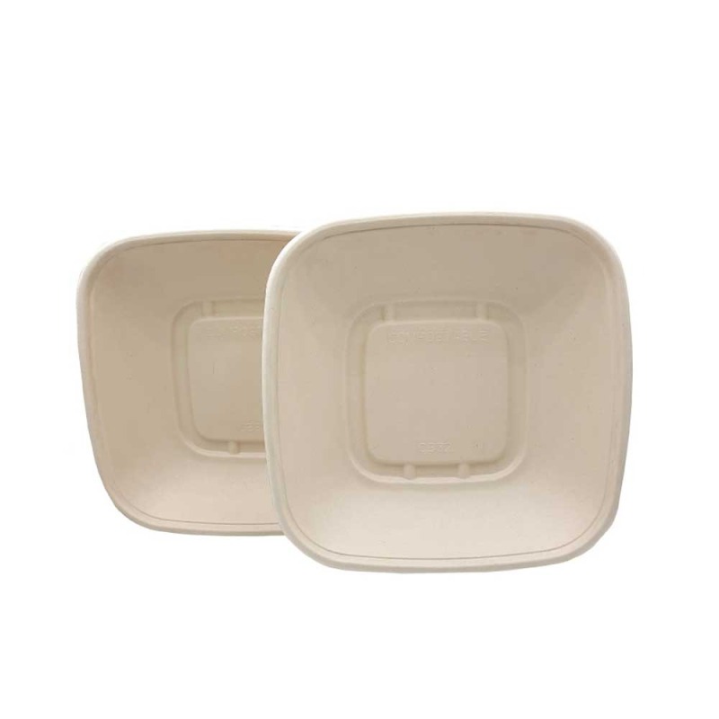 Bagasse Square Container 32oz With PET lid 1x300pcs