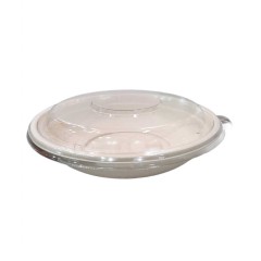 Bagasse Round Container 24oz With PET Lid 1x300pcs