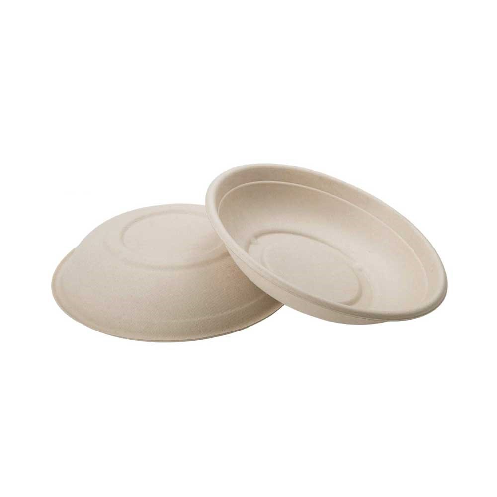 Bagasse Round Container 24oz With PET Lid 1x300pcs