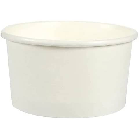 ECO Friendly Disposable 8oz White Ice Cream Paper Cup With Cover