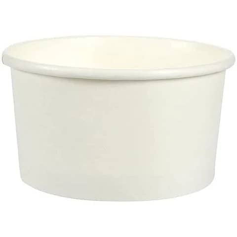 ECO Friendly Disposable 8oz White Ice Cream Paper Cup With Cover