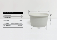 ECO Friendly Disposable 3oz White Ice Cream Paper Cup With Cover