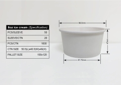 ECO Friendly Disposable 6oz White Ice Cream Paper Cup With Cover