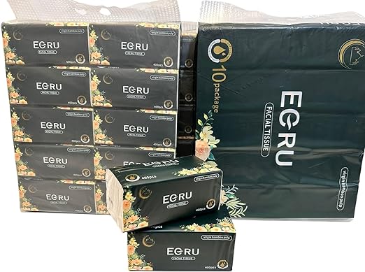 Eco Friendly Facial Tissue Virgin Natural Bamboo Pulp Tissue 4Ply 400pcs*10Bags