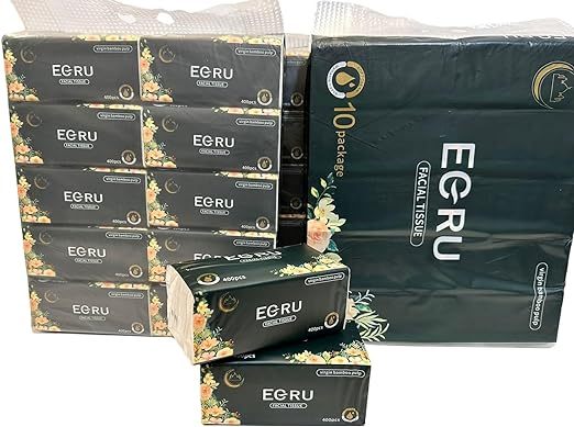 Eco Friendly Facial Tissue Virgin Natural Bamboo Pulp Tissue 4Ply 400pcs*10Bags
