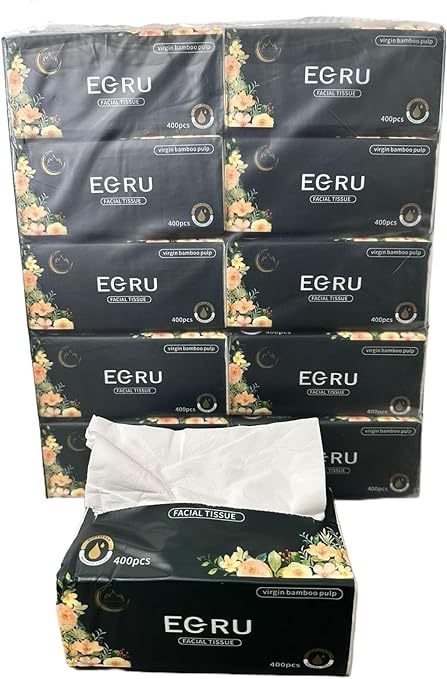 Eco Friendly Facial Tissue Virgin Natural Bamboo Pulp Tissue 4Ply 400pcs*10Bags