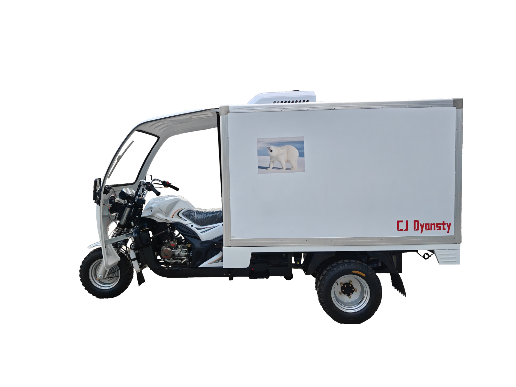 Three-Wheeled Ice Cream and Food Refrigerated Truck, Exterior Color Can Be Customized