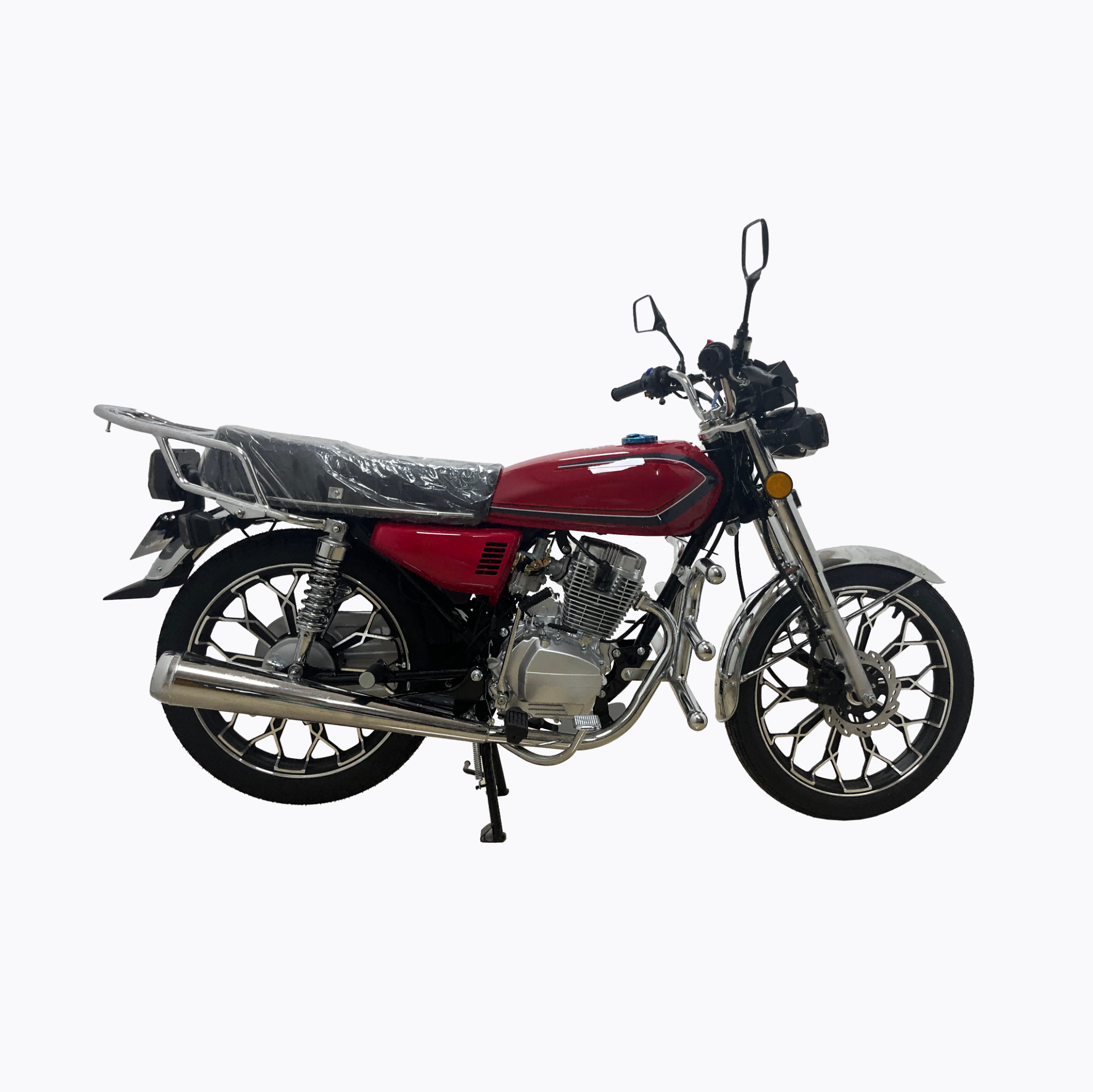 150cc Air-Cooled Small Gasoline Motor Vehicle, Urban Commuting Red Two-Wheeled Motorcycle