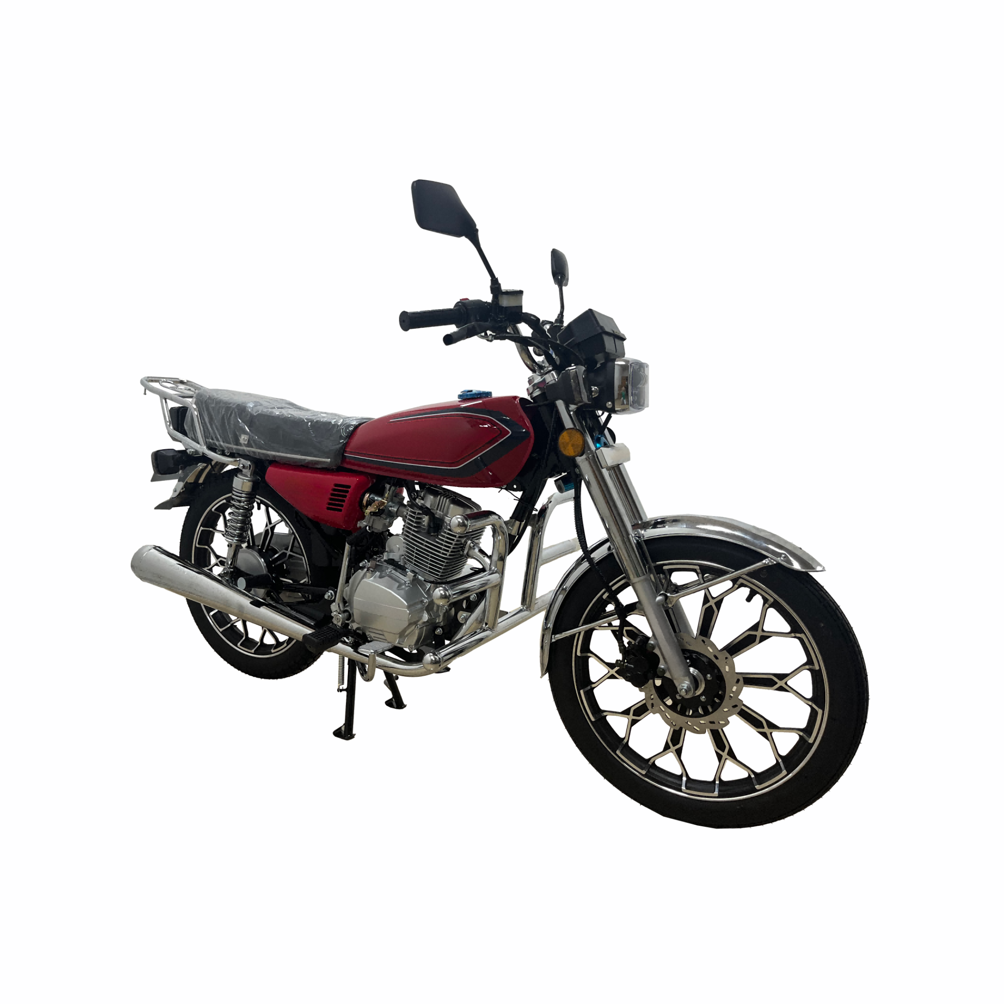 150cc Air-Cooled Small Gasoline Motor Vehicle, Urban Commuting Red Two-Wheeled Motorcycle