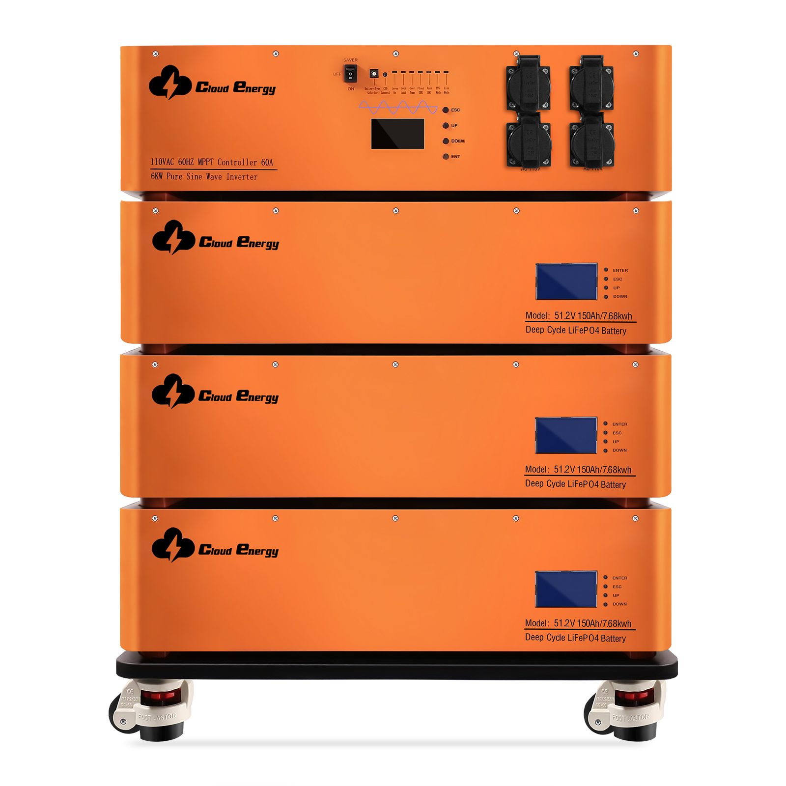 Cloud Energy 24v 150ah lifepo4 battery pack lithium for solar storage  system forklifts fosfet camper rechargeableable