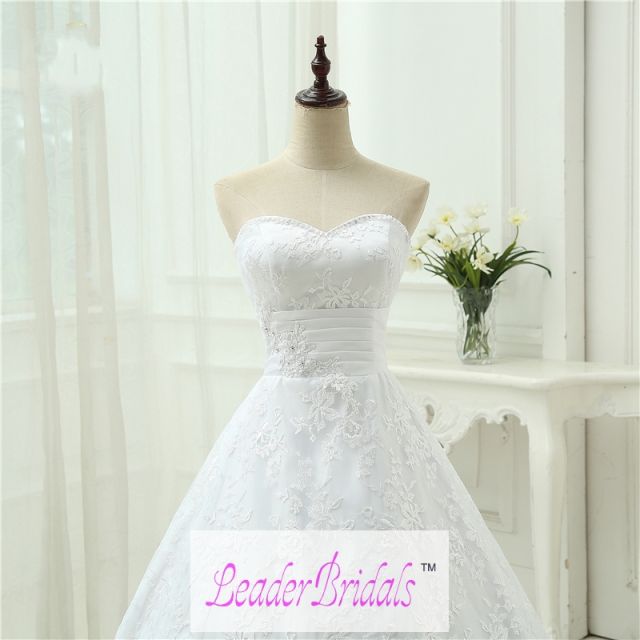 Vestido De Noiva Free Shipping New Design Backless Casamento A line With Train Robe De Mariage Lace Wedding Dresses WB46