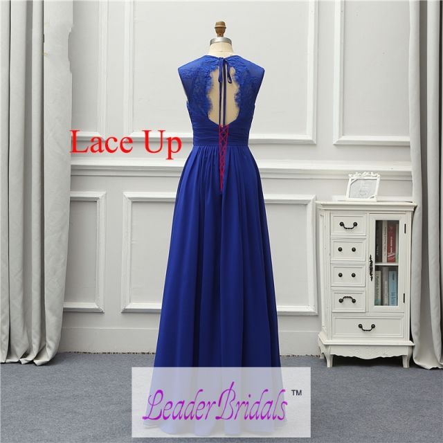 Formal Long Fashion Evening Dress 2022 New Royal Blue Chiffon Robe De Soiree Vestido De Festa OL5244 Prom Gowns EZE06